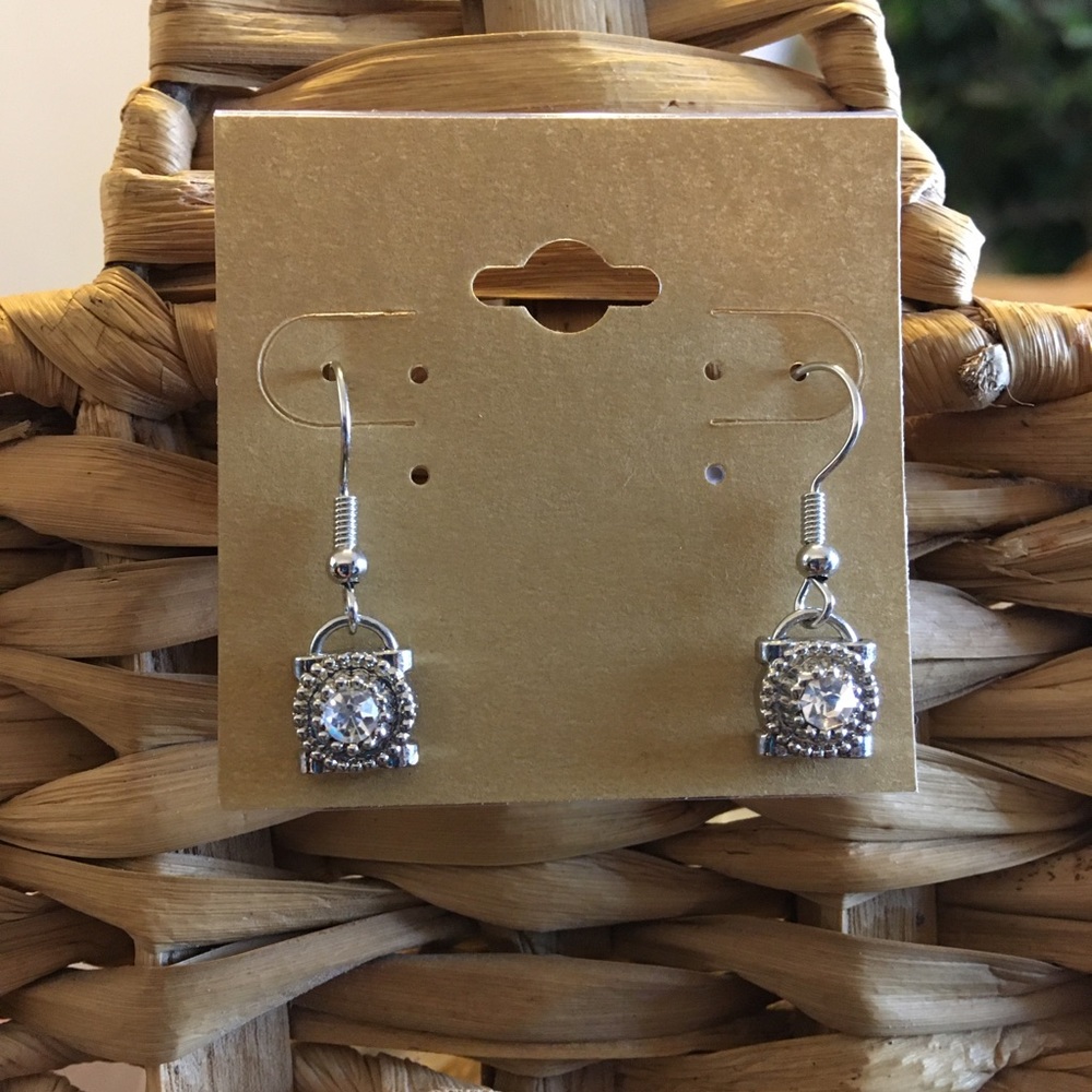 Vintage repurpose faceted glass silver earrings